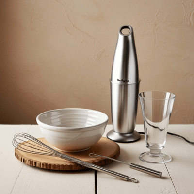 Essential dalgona coffee-making tools displayed