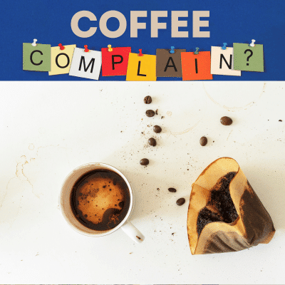 Cup showing coffee spillage